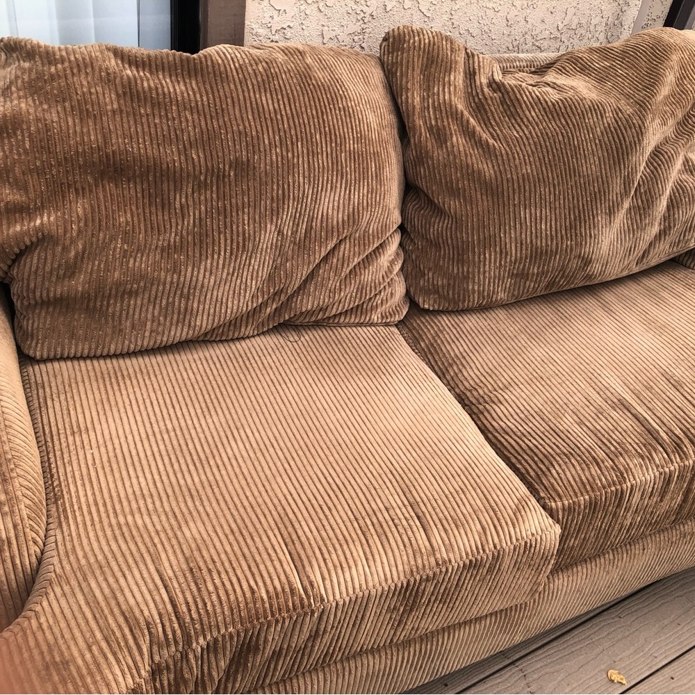 Cozy Corduroy Sofa Cover in Rich Brown